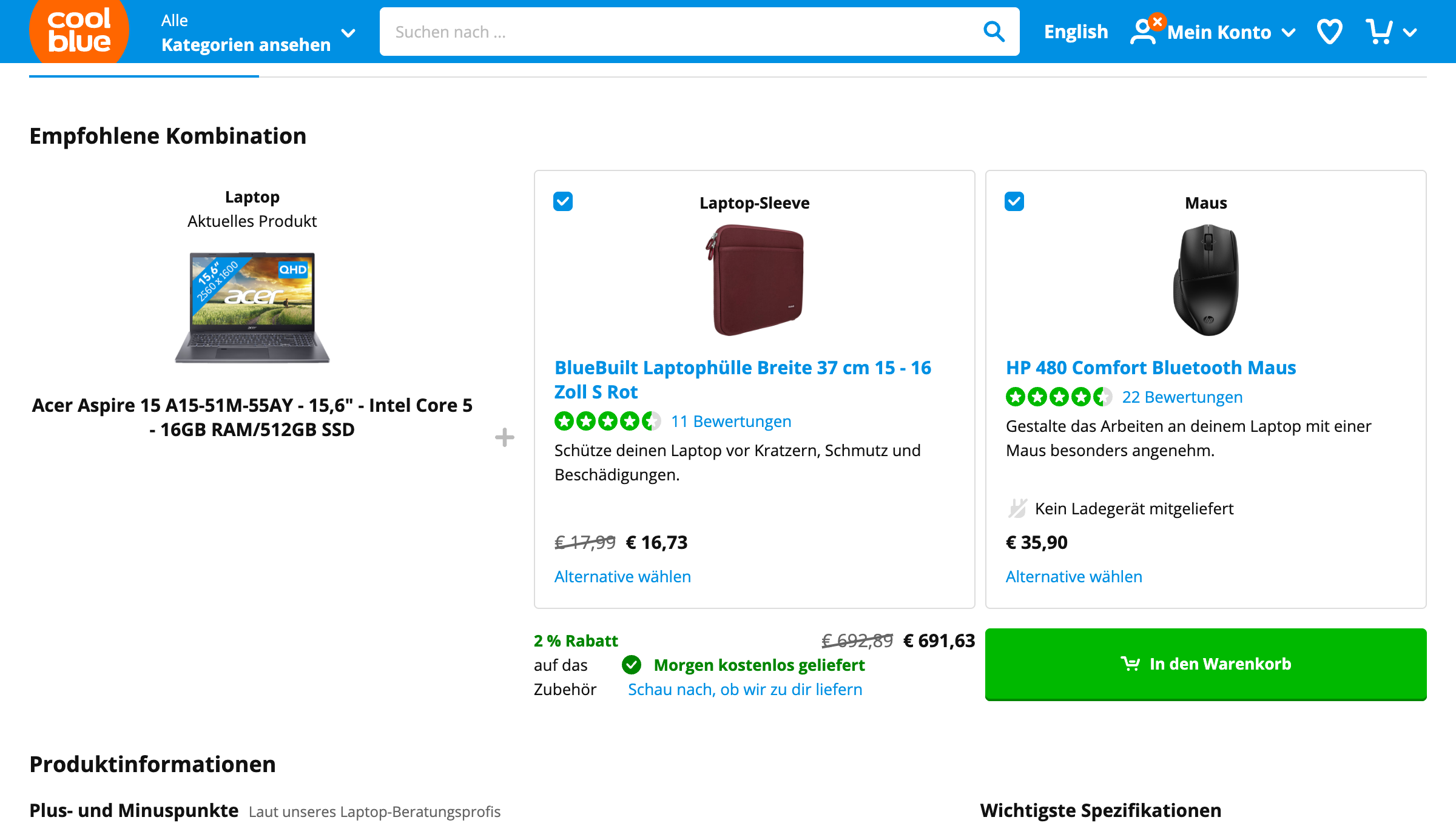 Coolblue Product Detail Page